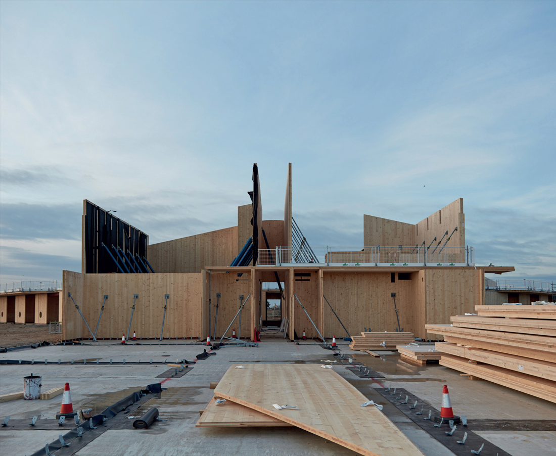 FIG 12.0 (chapter opener) A typical low-rise CLT site (Ermine Street Church Academy by AHMM, as described in subsequent case study).