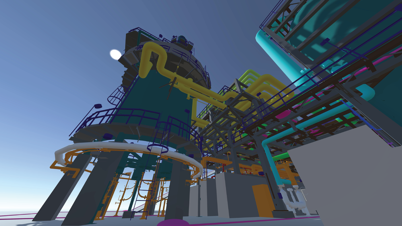 Screenshot of a heavy industrial commercial construction in BIM-based design coordination.